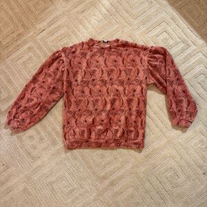 Kids Floral Print Sweater - Red